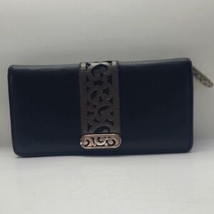 Brighton Black Leather Clutch